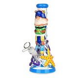 Under The Sea 3D Painted Beaker Water Pipe - 10"/14mm F