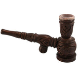 Wooden Hukka Pipe w/ Stone Bowl