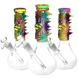 Spiked Cyclops Resin & Glass Water Pipe - 9"/14mm F/Colors Vary