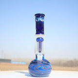 10.5" Blue Buddha Glass Water Pipe w/ Coil Perc - SmokeWeed.com