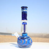 10.5" Blue Buddha Glass Water Pipe w/ Coil Perc - SmokeWeed.com