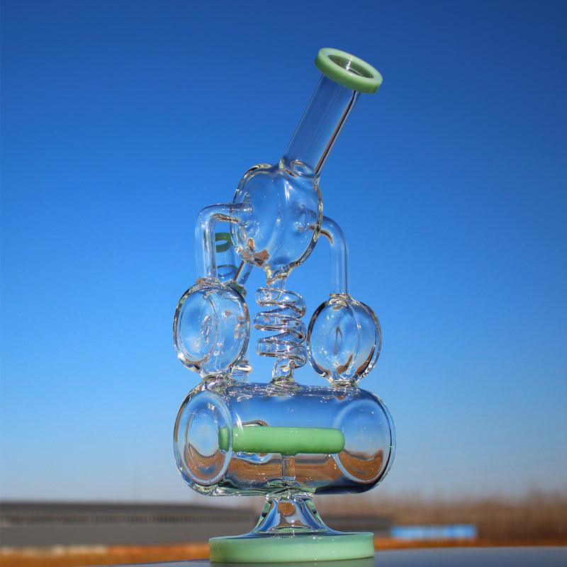 12.5" Recycler Style Inline Perc Water Pipe w/ Spring Body - SmokeWeed.com