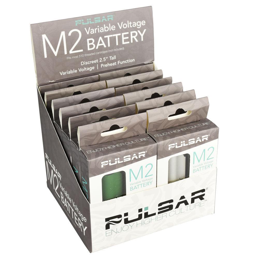 12PC DISP - Pulsar M2 Variable Voltage Battery - 450mAh/Asst - SmokeWeed.com