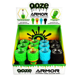 12PC DISPLAY - Ooze Armor Silicone Glass Bowl - Asst Colors - SmokeWeed.com