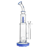 15'' Milk Blue Glass Water Pipe - SmokeWeed.com