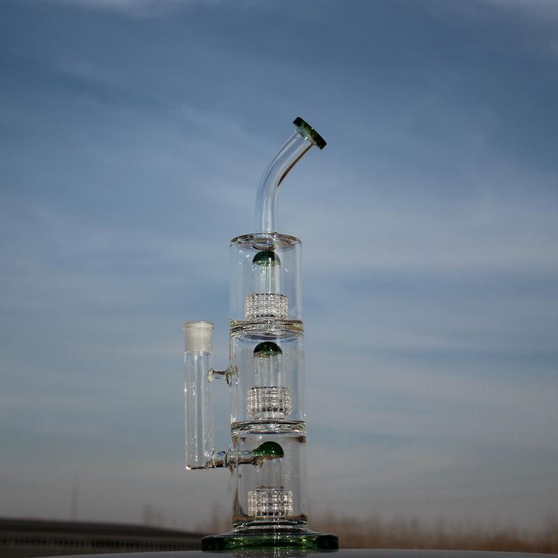 15" Triple Matrix Percolator Glass Water Pipe - SmokeWeed.com