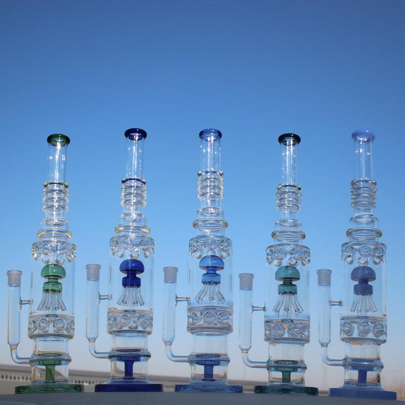 19.5" Jellyfish Sprinkler & Matrix Perc Glass Water Pipe - SmokeWeed.com