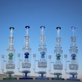 19.5" Jellyfish Sprinkler & Matrix Perc Glass Water Pipe - SmokeWeed.com