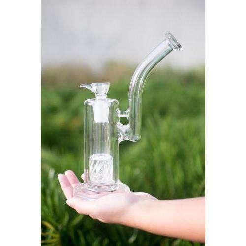 1Stop Glass Upright Weed Bubbler with Perc - SmokeWeed.com