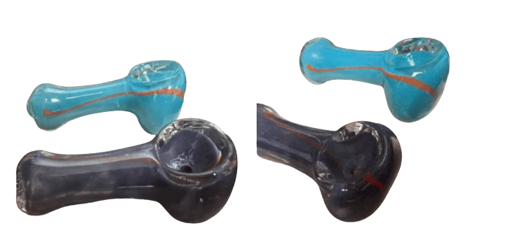 2.5” Small Striped Frit Design Glass Hand Pipe Color May Vary (1 Pc) - SmokeWeed.com