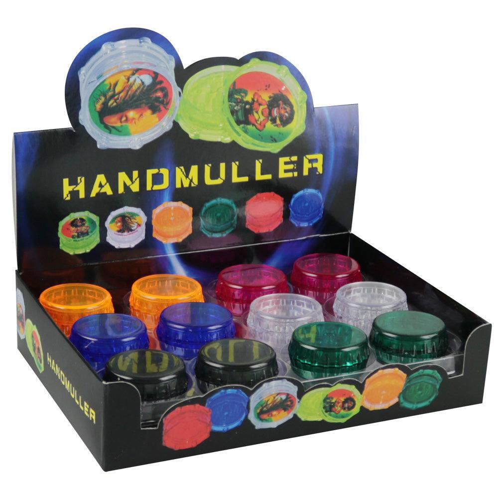 24PC DISPLAY - 2pc Acrylic Grinder - 2" / Assorted Colors - SmokeWeed.com