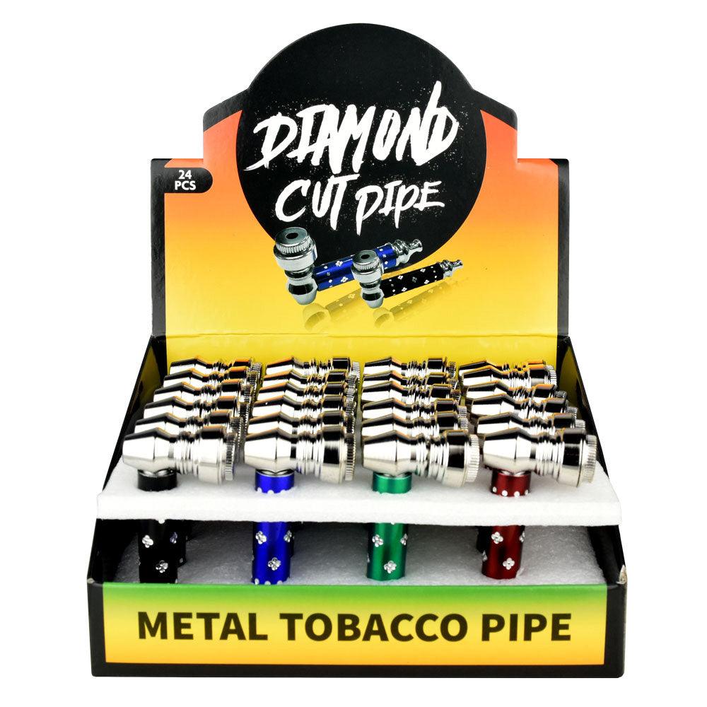 24PC DISPLAY - Metal Tobacco Pipes - 2.75" / Assorted Colors - SmokeWeed.com