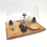 Zenco Sipping Vaporizer Basic All  Wood Tray for Organizing Your Dab Session with ISO Dispenser and Swab Jar