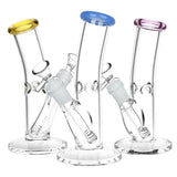 Classic Bent Neck Straight Tube Glass Water Pipe | 14mm F | Colors Vary