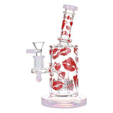 Lipstick Kiss Glass Water Pipe - 8" / 14mm F