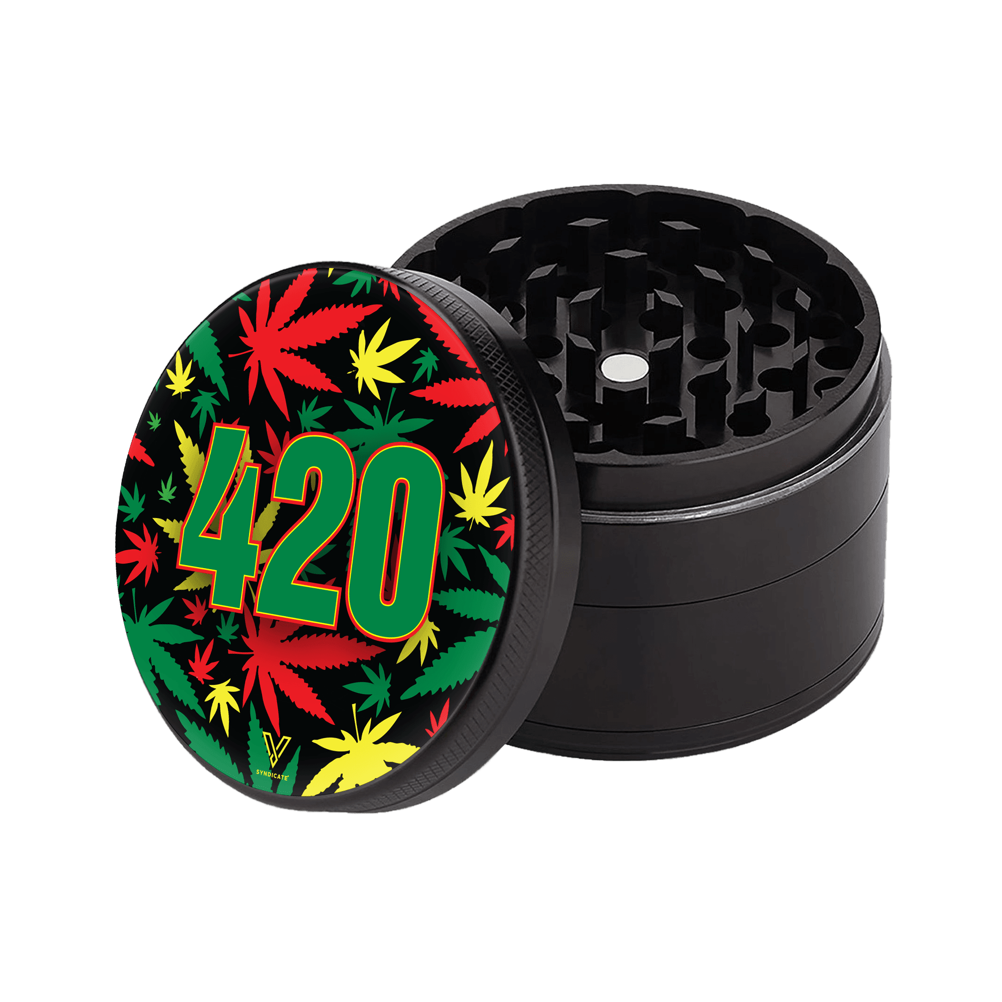 420 Rasta 4-Piece SharpShred Grinder - SmokeWeed.com