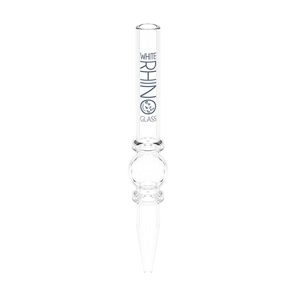 25CT DISPLAY - White Rhino Quartz V3 Dab Straw w/ Silicone Cap - 5"