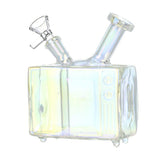 Retro TV Electroplated Glass Water Pipe - 5.75" / 14mm F