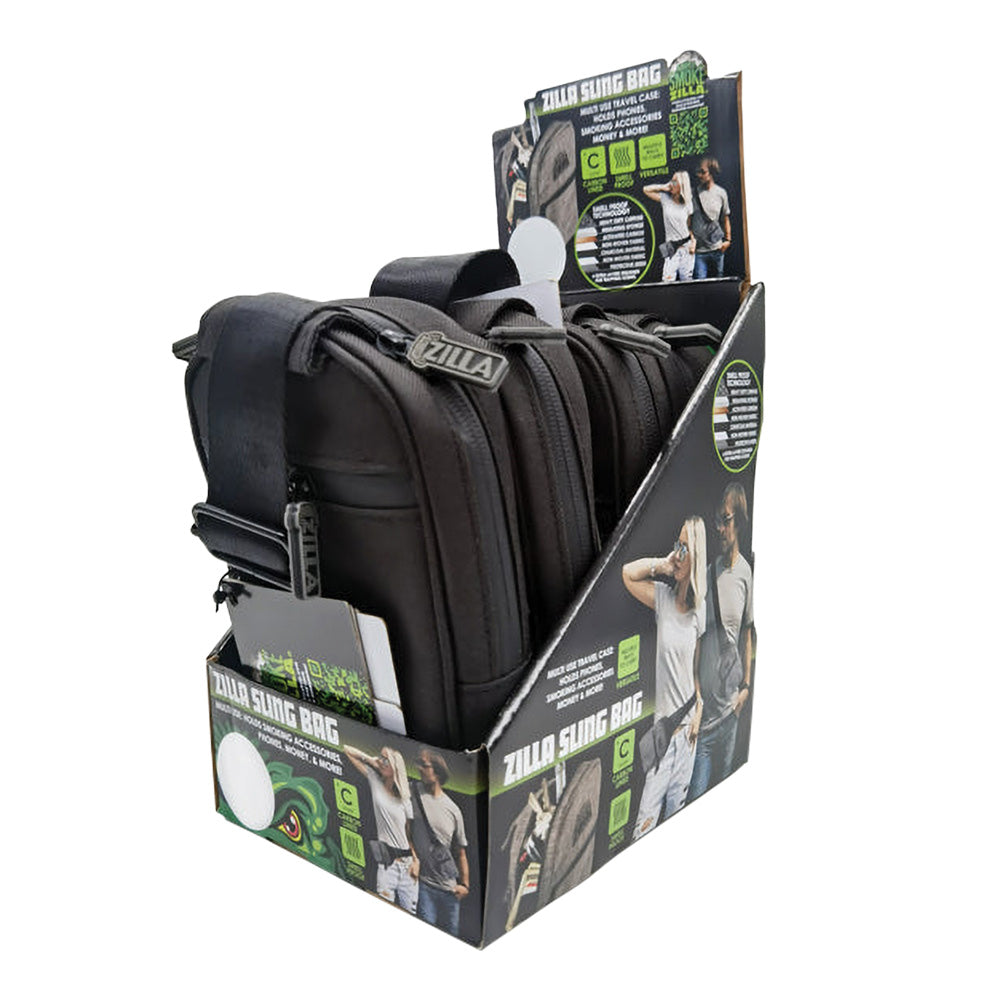 4PC DISPLAY - Smokezilla Smell Proof Sling Bag - 8"x5.5"