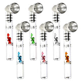 Gem-filled Glass & Metal Pipe - 3.75" / Asst - 24PC DISPLAY