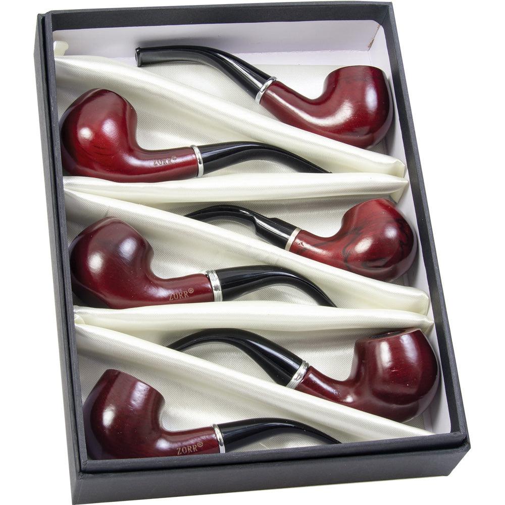 6PC BOX - Fujima Wooden Mix Pipes - 5.25" - SmokeWeed.com