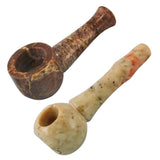 6PC - Round Small Stone Pipe - 3" / Assorted Styles - SmokeWeed.com