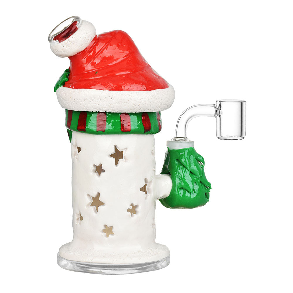 Snowman Glass Glow in the dark Dab Rig - 6.75" / 14mm F