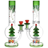 Christmas Cheer Glass Water Pipe - 11.75" / 14mm F