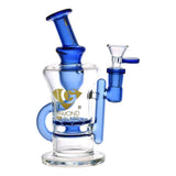 Diamond Glass Gold Ratchet Perc Recycler Water Pipe - 7.75" / 14mm F