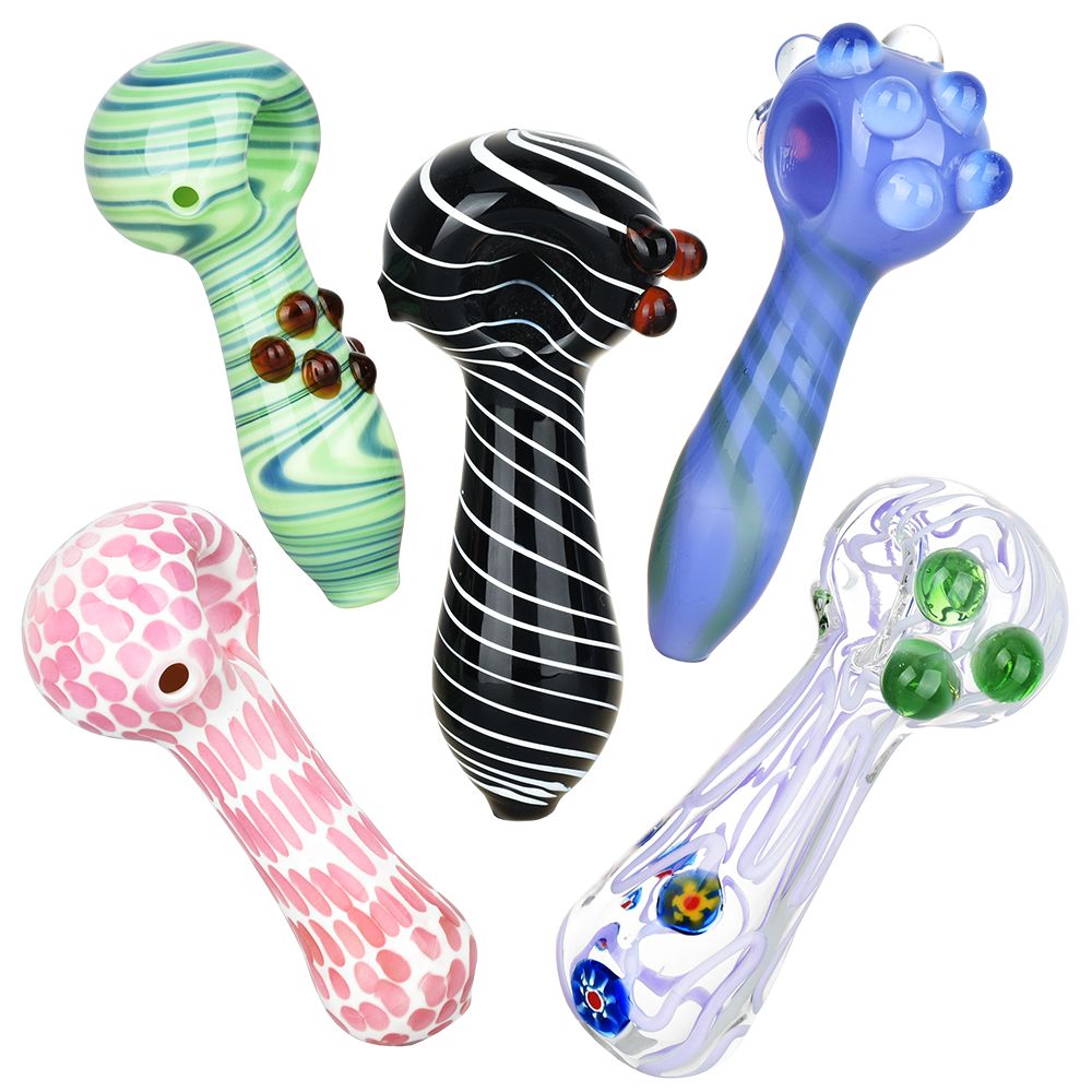 10CT BUNDLE - Refined Assortment Glass Spoon Pipes - 4.25" - 5.25"