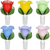 6CT SET - Colorful Roses Herb Slide - 14mm M / Assorted Colors