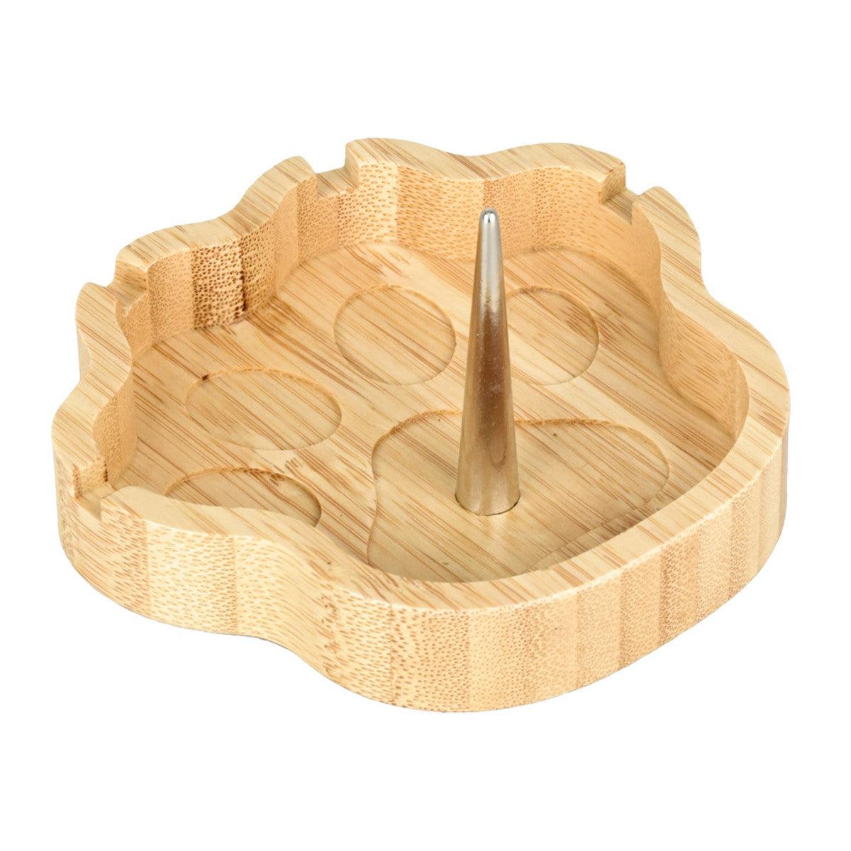 Bamboo Dog Paw Spiked Ashtray | 4.25" x 4" - SmokeWeed.com