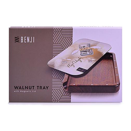 Benji - Walnut Tray w/ Magnetic Lid Kit - Fly High - SmokeWeed.com