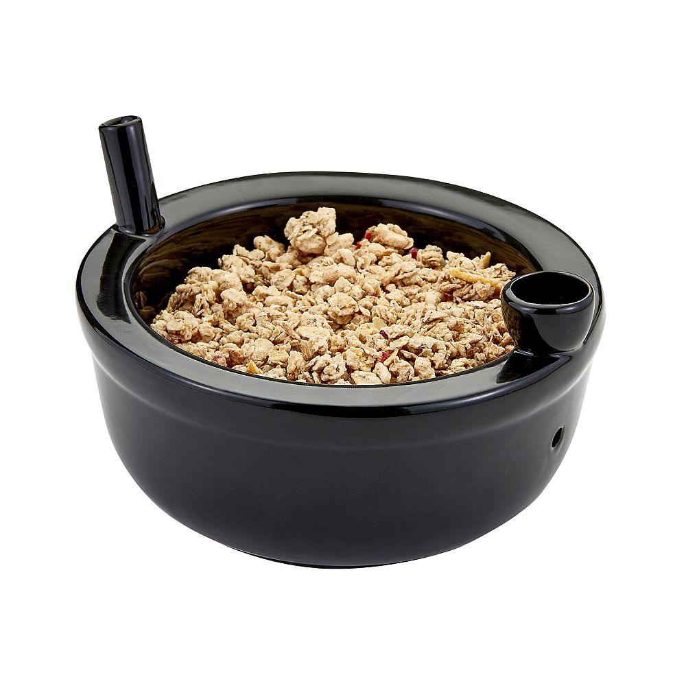 Black Cereal bowl - shiny finish - SmokeWeed.com