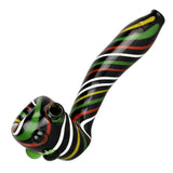 Black Rasta Candy Cane Swirl Hand Pipe - SmokeWeed.com