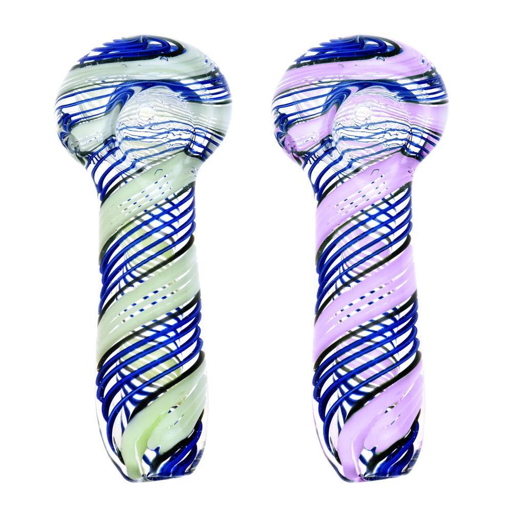 Blue Twist w/ Slime Hand Pipe - 3.75" / Colors Vary - SmokeWeed.com