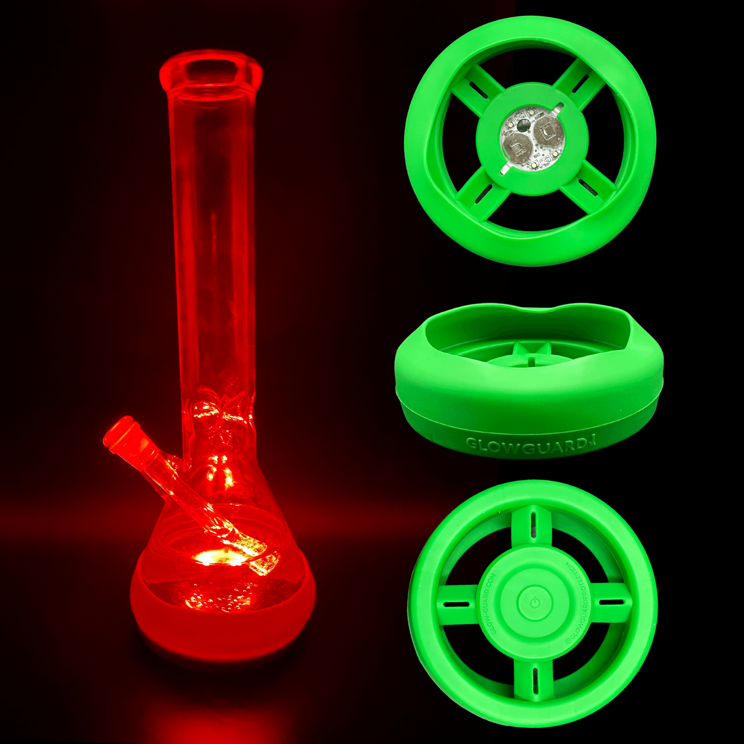 Bong Base Bumper USB Rechargeable 4.25in-6in Bases Silicone Fits Variety of Shapes - SmokeWeed.com