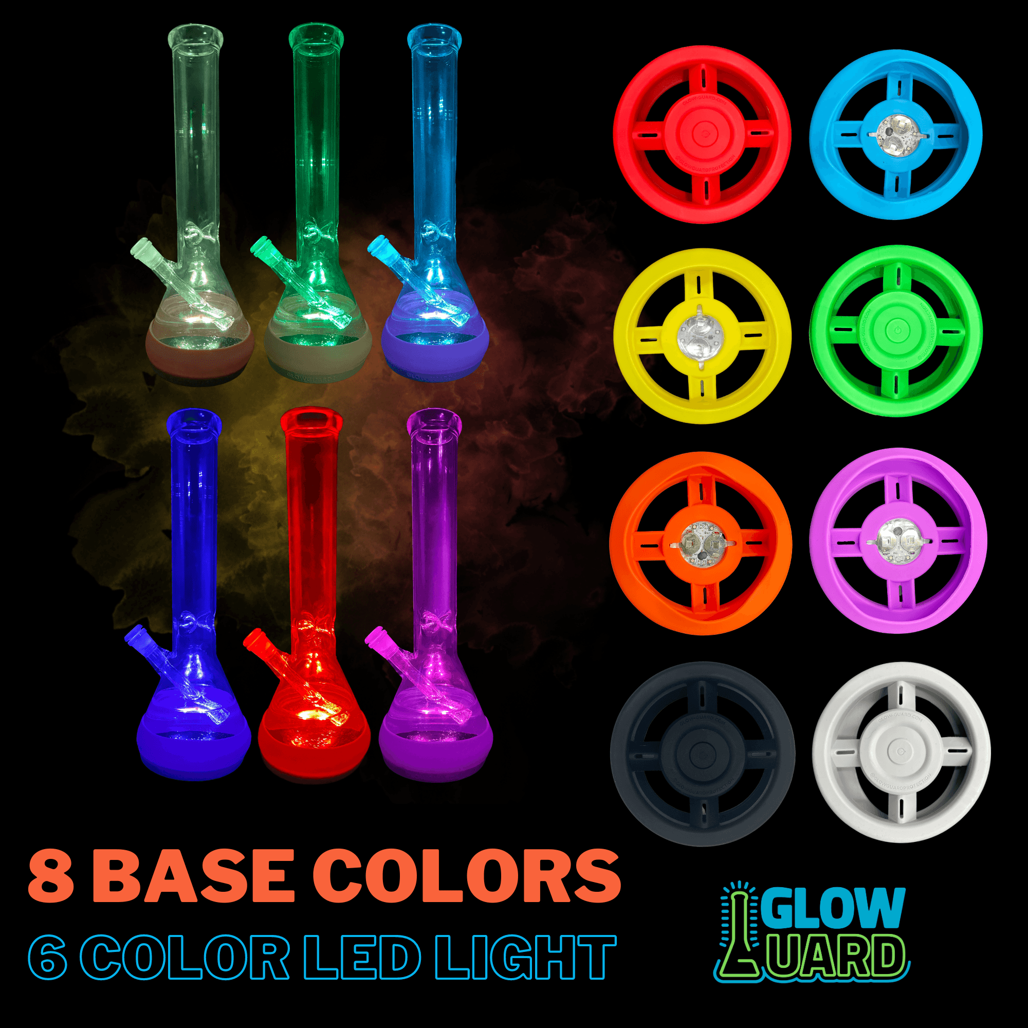 Bong Base Bumper USB Rechargeable 4.25in-6in Bases Silicone Fits Variety of Shapes - SmokeWeed.com