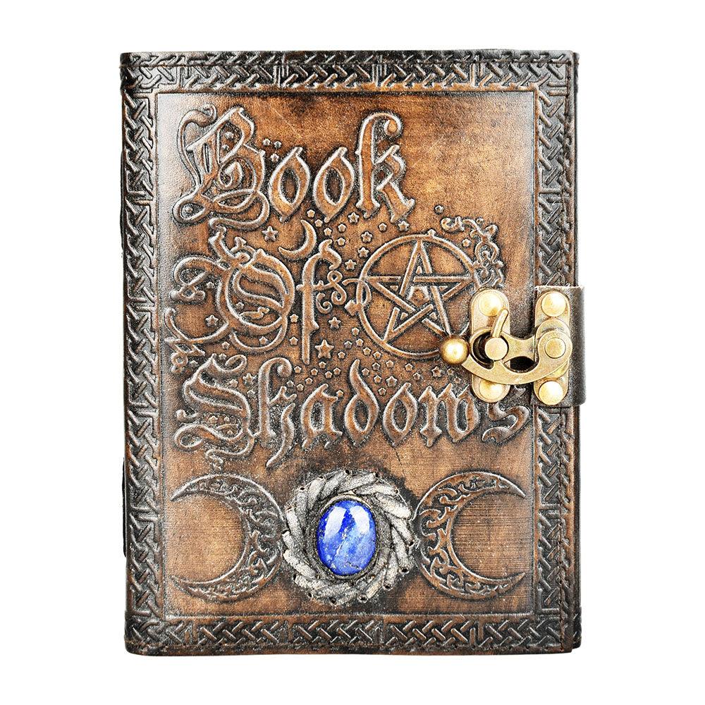 Book Of Shadows Embossed Leather Journal w/ Metal Closure - 6"x8" - SmokeWeed.com