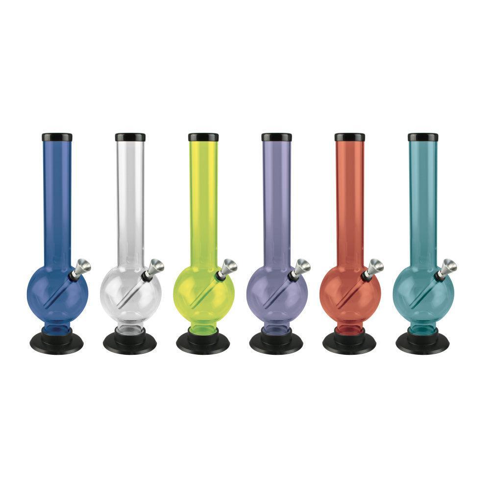 Bubble Acrylic Water Pipe - 12" / Colors Vary - SmokeWeed.com