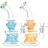 Whirlpool Spiral Glass Water Pipe - 8"/14mm F/Colors Vary