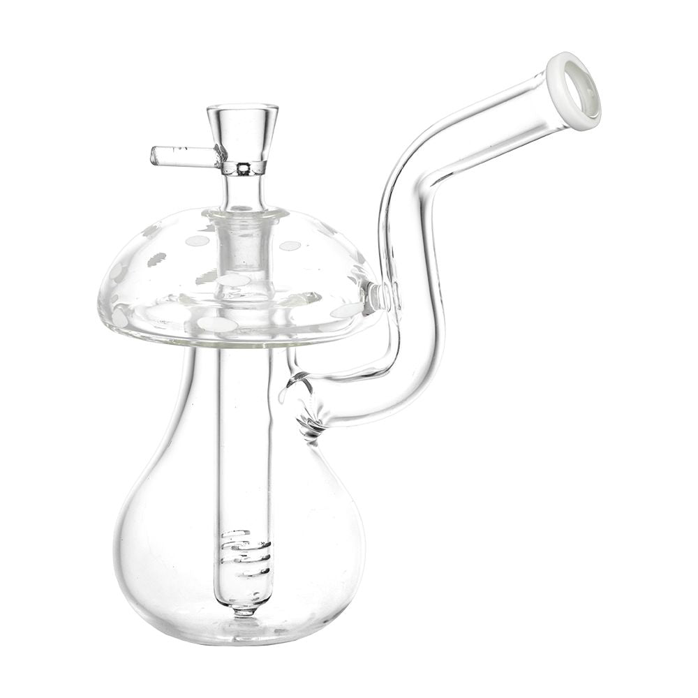 Clear Mushroom Glass Water Pipe - 6.5" / 14mm F