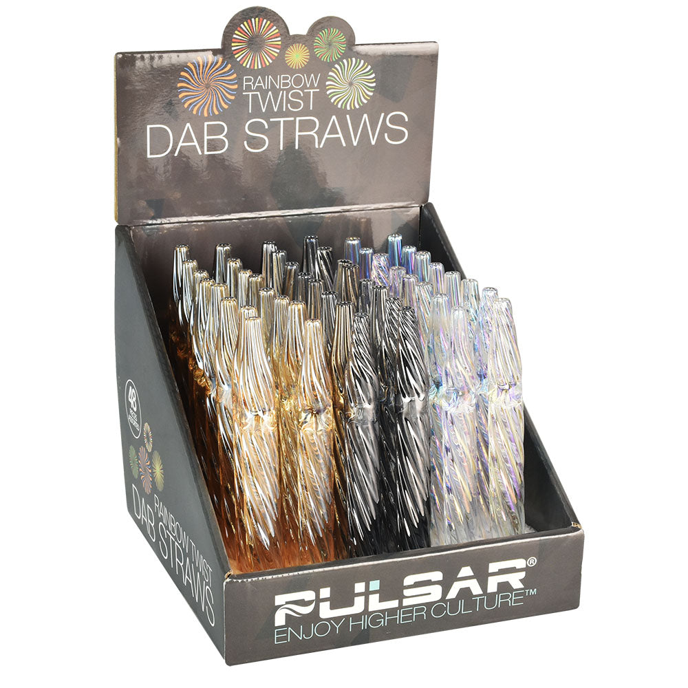 Pulsar Rainbow Twist Dab Straw - 4.72" 48PC DISP