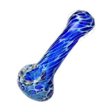 Cellular Blue Glass Spoon Pipe - SmokeWeed.com
