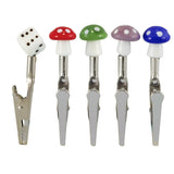 Ceramic Tip Mushrooms & Dice Roach Clips | 50pc Bag - SmokeWeed.com