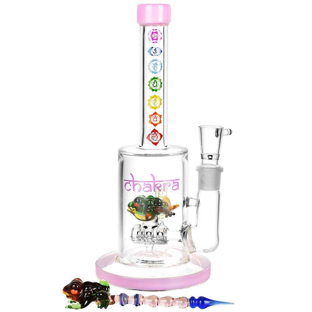 Chakra Frog Water Pipe w/ Stir Tool - 9"/19mm F/Asst Colors - SmokeWeed.com