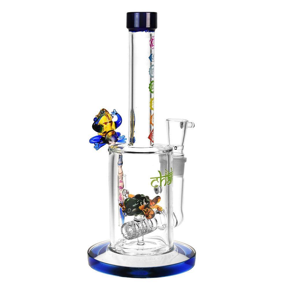 Chakra Frog Water Pipe w/ Stir Tool - 9"/19mm F/Asst Colors - SmokeWeed.com