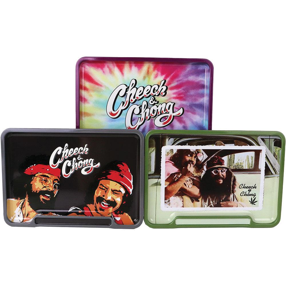 Cheech & Chong Rolling Tray Stash Box | 8"x5.75" | Asst | 6pc Display - SmokeWeed.com