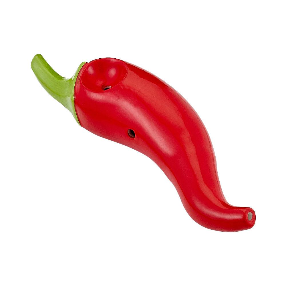 Chili Pepper Ceramic Pipe - 6" - SmokeWeed.com