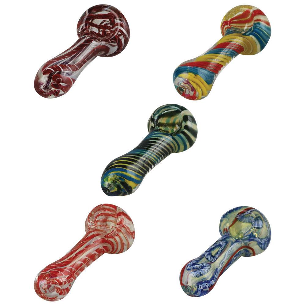 Color Swirl Spoon Pipe - 3.25" / Colors Vary - SmokeWeed.com